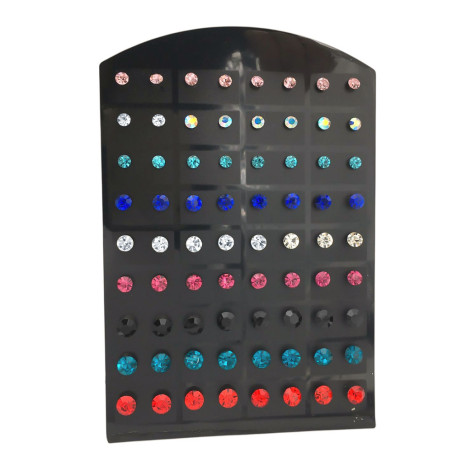 BLISTER x36 PARES 4-5 Y 6MM STRASS COLOR AROS