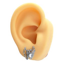 PAR MARIPOSA DOBLE SINUOSA C/ CUBIC CUBIC COPITA AL CENTRO AROS