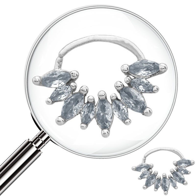 SEPTUM ARGOLLITA NUEVE SEMILLAS C/ CUBIC DE NARIZ U OREJA PIERCING