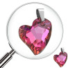 FUCSIA TORNASOLADO CHANFLE CORAZON 12*17MM SIMPLE DROPS CRISTAL FACETADO DIJE