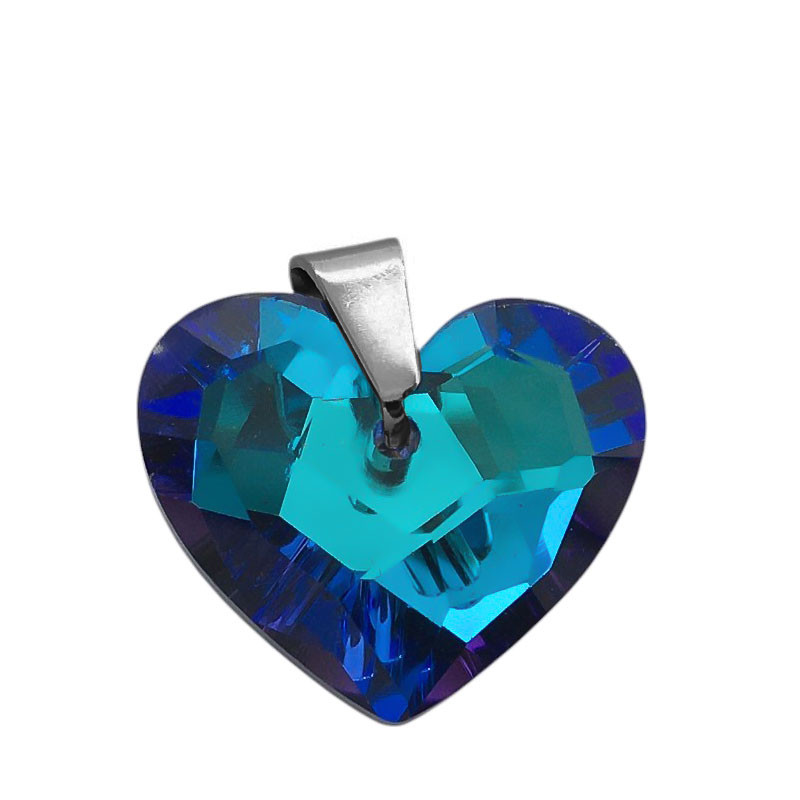 AZUL 18*15MM CRISTAL TORNASOLADO FACETADO CORAZON DIJE