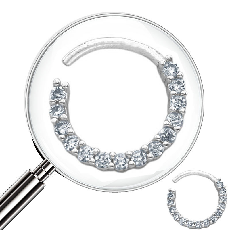 SEPTUM ARGOLLITA LINEA CIRCULAR C/ 14 CUBIC DE NARIZ U OREJA PIERCING