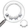 SEPTUM ARGOLLITA CUATRO CUBIC SEPARADOS EN BASE DE NARIZ U OREJA PIERCING