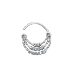 SEPTUM ARGOLLITA TRIPLE CANASTA C/ CUBIC DE NARIZ U OREJA PIERCING