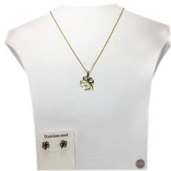 DORADO TREBOL CALADO CONJUNTO