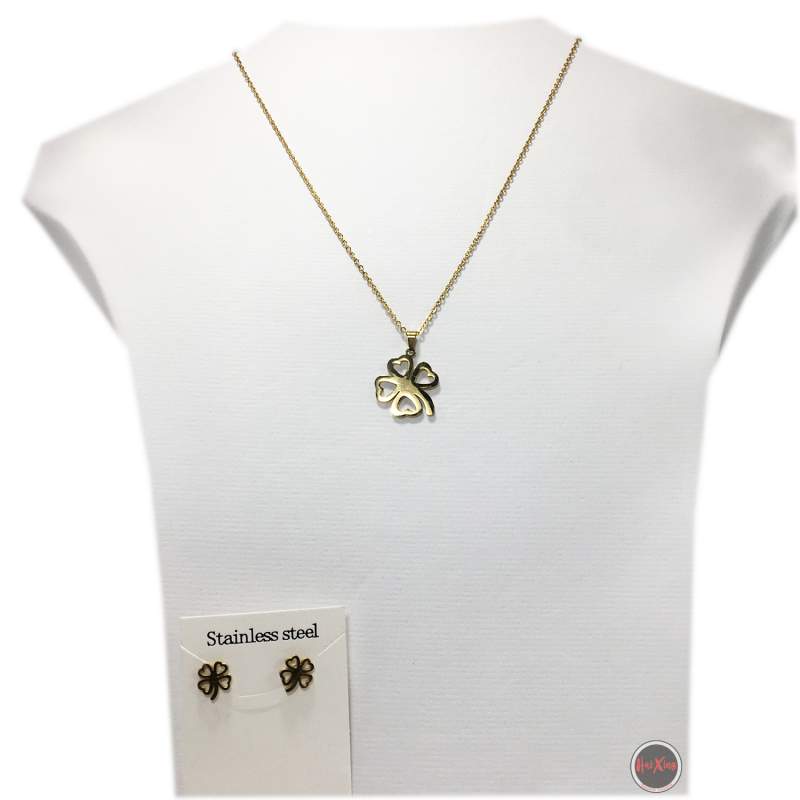 DORADO TREBOL CALADO CONJUNTO