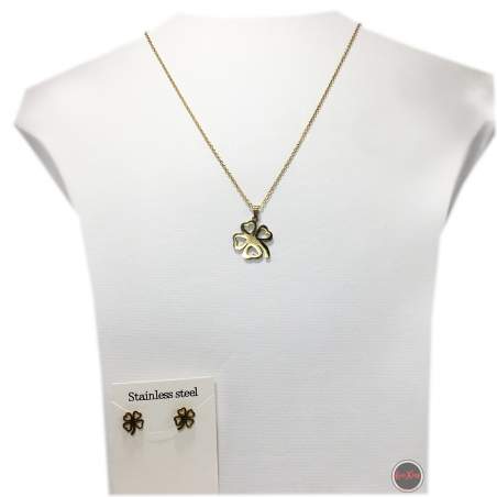 DORADO TREBOL CALADO CONJUNTO