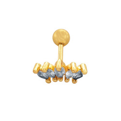 DORADO UNIDAD HELIX CINCO SEMILLAS DE CUBIC ZIRCON BOLITA A ROSCA INTERNA PIERCING