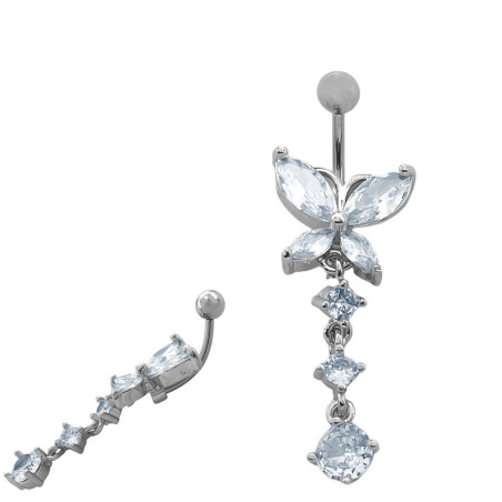 UNIDAD MARIPOSA COLGANTE DE CUBIC CURVO PIERCING