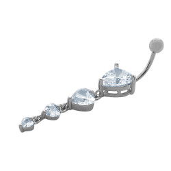 UNIDAD CORAZON COLGANTE DE CUBIC CURVO PIERCING