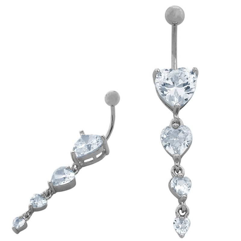 UNIDAD CORAZON COLGANTE DE CUBIC CURVO PIERCING