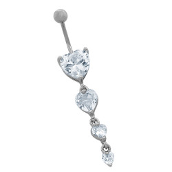 UNIDAD CORAZON COLGANTE DE CUBIC CURVO PIERCING