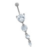 UNIDAD CORAZON COLGANTE DE CUBIC CURVO PIERCING
