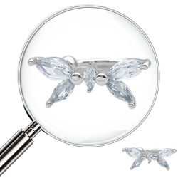 MARIPOSA CINCO CUBIC UNIDAD SOLITARIO CUFF BIDU ARO