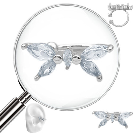 MARIPOSA CINCO CUBIC UNIDAD SOLITARIO CUFF BIDU ARO