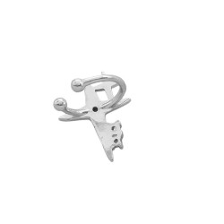 ESTRELLA DE CUATRO PUNTAS C/ CUBIC UNIDAD SOLITARIO CUFF BIDU ARO