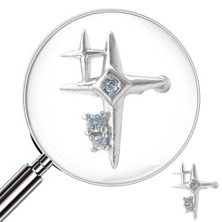 ESTRELLA DE CUATRO PUNTAS C/ CUBIC UNIDAD SOLITARIO CUFF BIDU ARO