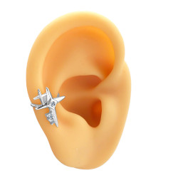 ESTRELLA DE CUATRO PUNTAS C/ CUBIC UNIDAD SOLITARIO CUFF BIDU ARO