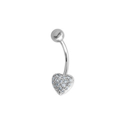 CORAZON LLUVIA DE CUBIC OMBLIGO ACERO QUIRURGICO PIERCING