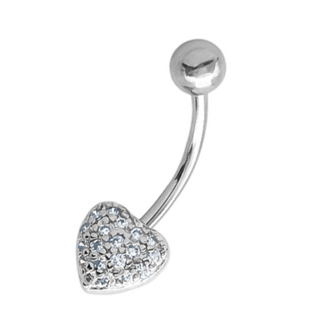 CORAZON LLUVIA DE CUBIC OMBLIGO ACERO QUIRURGICO PIERCING