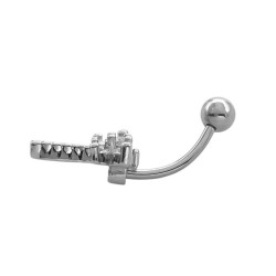 LIBELULA C/ CUBIC OMBLIGO ACERO QUIRURGICO PIERCING