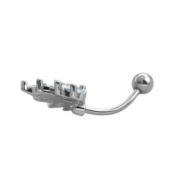 HOJA COMPUESTA C/ CUBIC OMBLIGO ACERO QUIRURGICO PIERCING