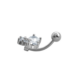 MARIPOSA C/ CUBIC OMBLIGO ACERO QUIRURGICO PIERCING