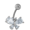 MARIPOSA C/ CUBIC OMBLIGO ACERO QUIRURGICO PIERCING