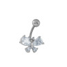 MARIPOSA C/ CUBIC OMBLIGO ACERO QUIRURGICO PIERCING