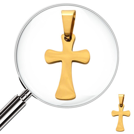 DORADO MINI CRUZ LISA CURVA 10*15MM DIJE