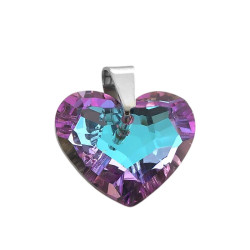 LILA / AZUL 18*15MM CRISTAL TORNASOLADO FACETADO CORAZON DIJE