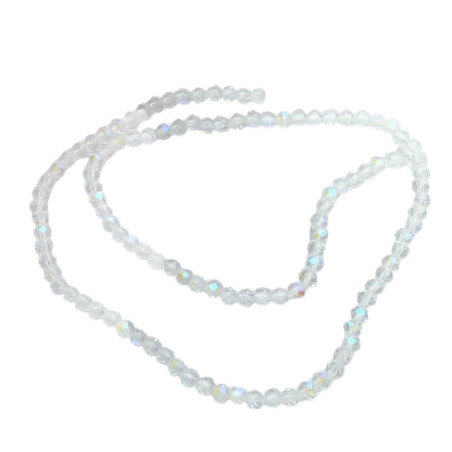 4MM CRISTAL TRASLUCIDO AB CUENTA FACETADA PERFORADA VIDRIO TIRA