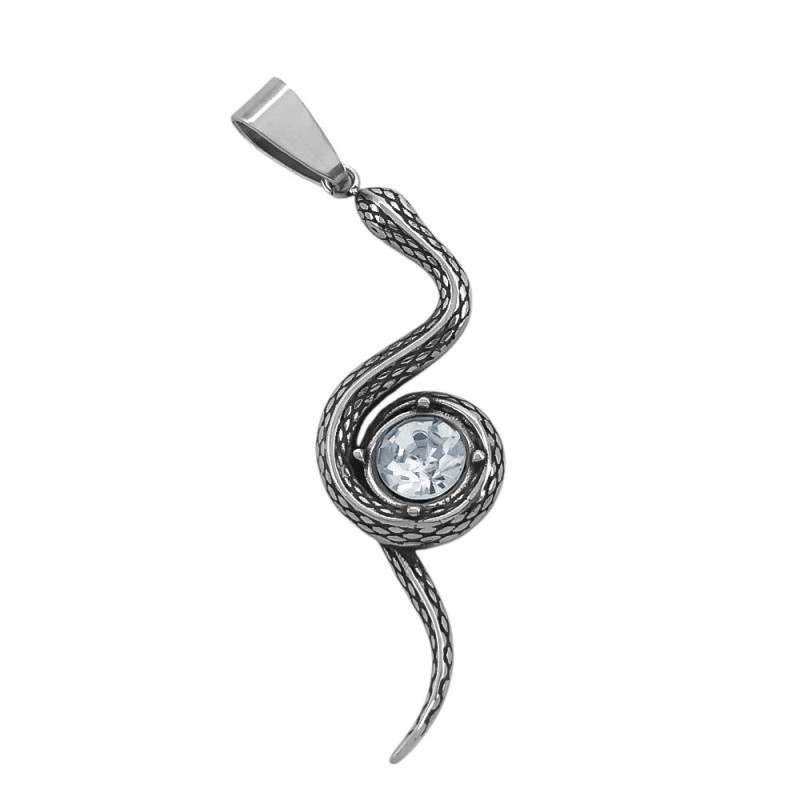 CRISTAL SERPIENTE 3D ENROSCADA EN CRISTAL FACETADO DIJE