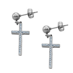 BLISTER X12 PARES CRUCES LARGAS C/ LINEAS DE CUBIC Y BOLITA AROS