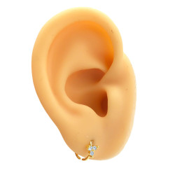 DORADO SEPTUM 8MM ARGOLLITA TRES CIRCULOS CUBIC EN TRIANGULO DE NARIZ U OREJA PIERCING