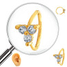 DORADO SEPTUM 8MM ARGOLLITA TRES CIRCULOS CUBIC EN TRIANGULO DE NARIZ U OREJA PIERCING