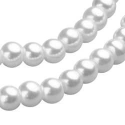 4MM BLANCAS PERLAS DE VIDRIO CUENTA PERFORADA TIRA