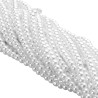 6MM BLANCAS PERLAS DE VIDRIO CUENTA PERFORADA TIRA
