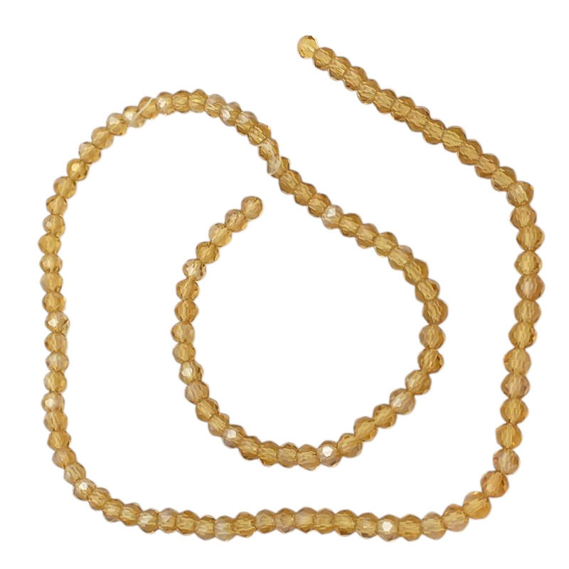 4 MM DORADO AB OSCURO TRASLUCIDO AB CUENTA DE VIDRIO FACETADA TIRA