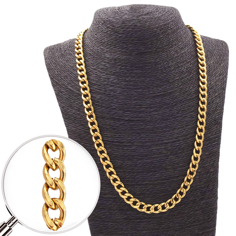 GROUMET PLANA 2.3NK (9MM) - 70CM DORADO ACERO CADENA