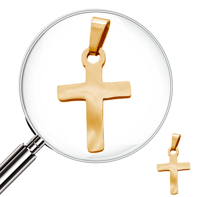 DORADO MINI CRUZ LISA 12*18MM DIJE