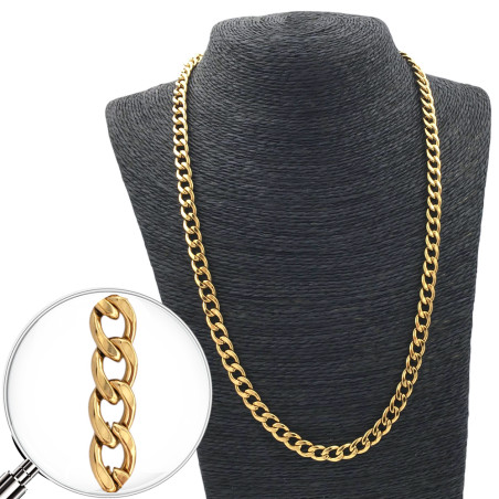 DORADO GROUMET PLANA 2.0NK (7MM) - 55CM ACERO CADENA
