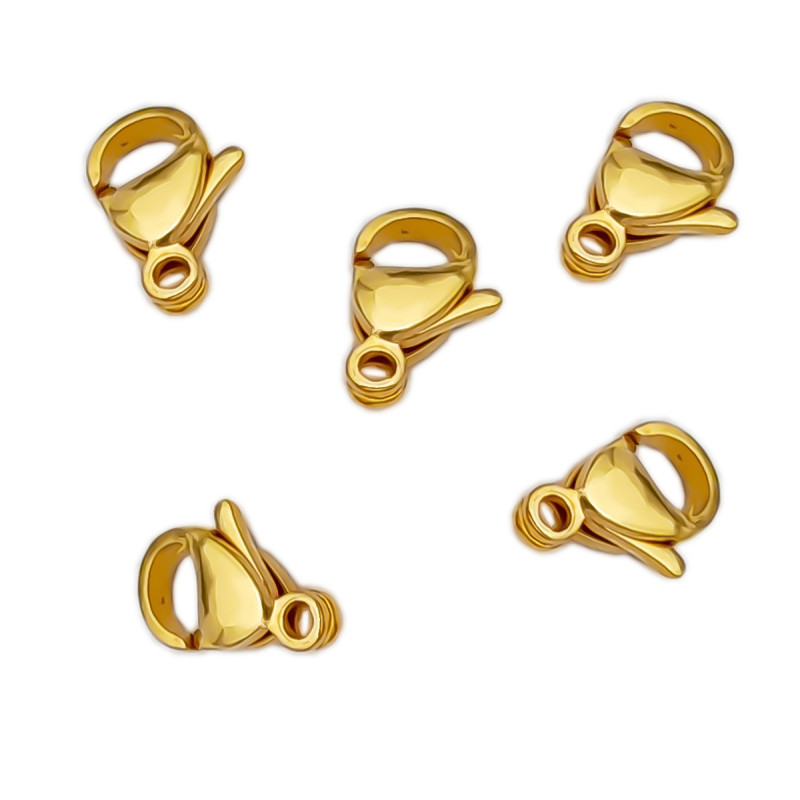 5 UNIDADES A9 DORADO MOSQUETON FORNITURA