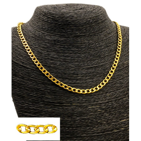 DORADO GROUMET PLANA 1.4NK (5MM) - 70CM ACERO CADENA