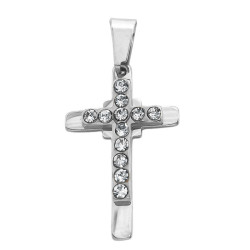 13*20MM BORDES RECTOS CRUZ DOBLE C/ 12 CUBIC REDONDOS DIJE