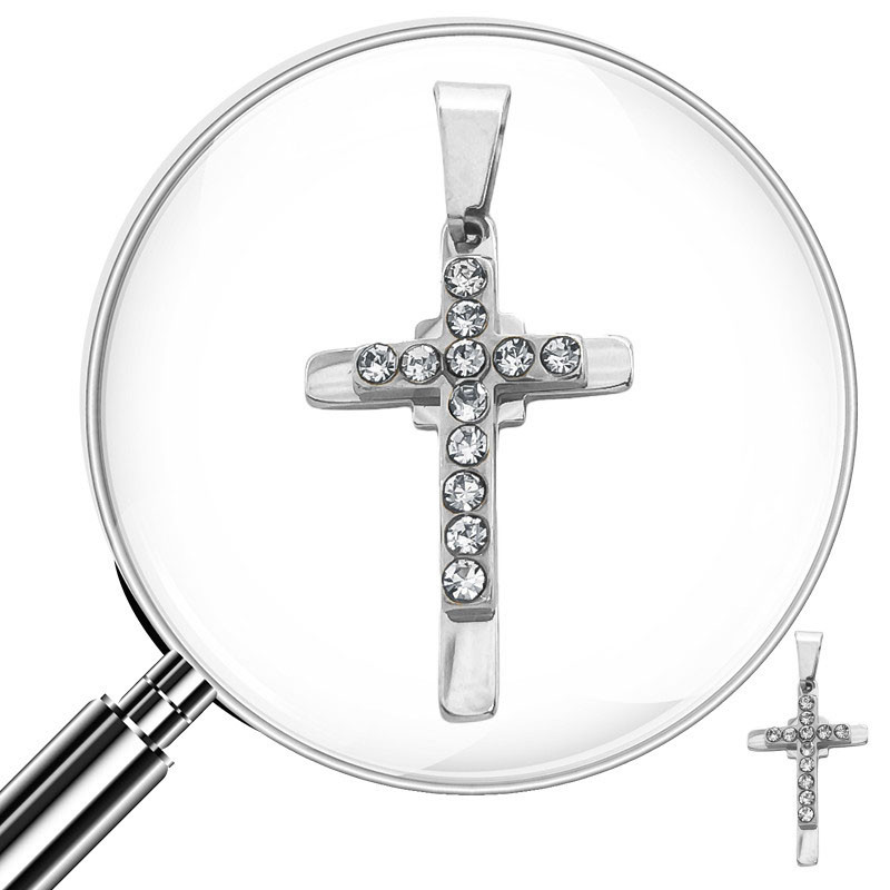 13*20MM BORDES RECTOS CRUZ DOBLE C/ 12 CUBIC REDONDOS DIJE