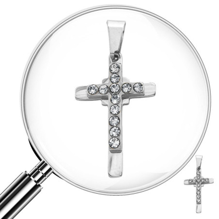 13*20MM BORDES RECTOS CRUZ DOBLE C/ 12 CUBIC REDONDOS DIJE