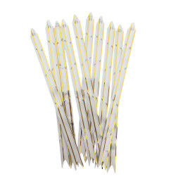 BLANCO C/ DORADO LARGO 15*270MM PAQUETE x10 UNIDADES MOÑO DE REGALO