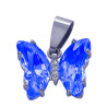 AZUL CRISTAL FACETADO MARIPOSA Y CENTRO DE STRASS CRISTAL DIJE