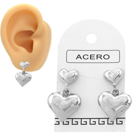 PAR DOS CORAZONES INFLADOS UNO COLGANDO DEL OTRO ARO